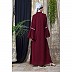 Front open embroidery abaya with Bell sleeves- Maroon